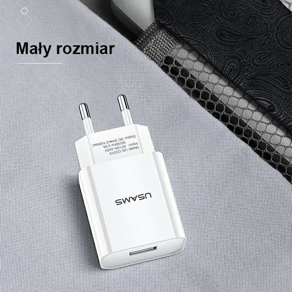 Usams Φορτιστής Τοίχου 1xusb T18 2.1a (μόνο Κεφαλή) Λευκός - Γρήγορη Φόρτιση Cc075tc01 - Image 6