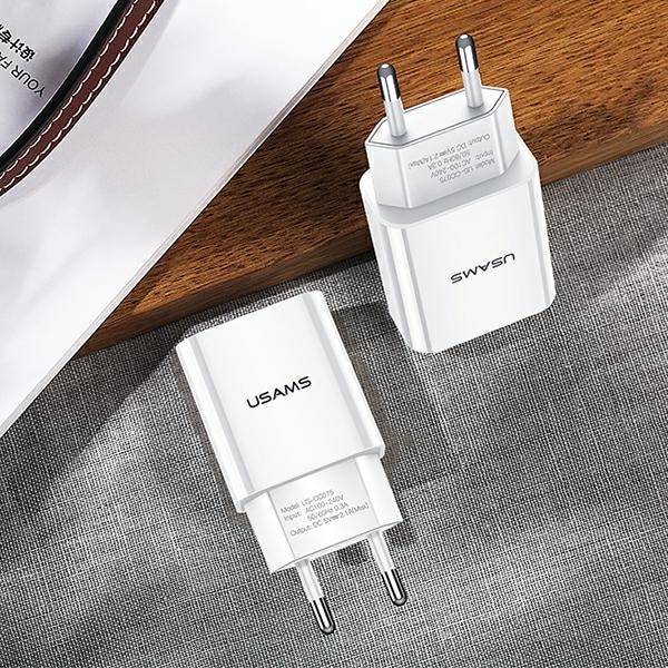Usams Φορτιστής Τοίχου 1xusb T18 2.1a (μόνο Κεφαλή) Λευκός - Γρήγορη Φόρτιση Cc075tc01 - Image 7