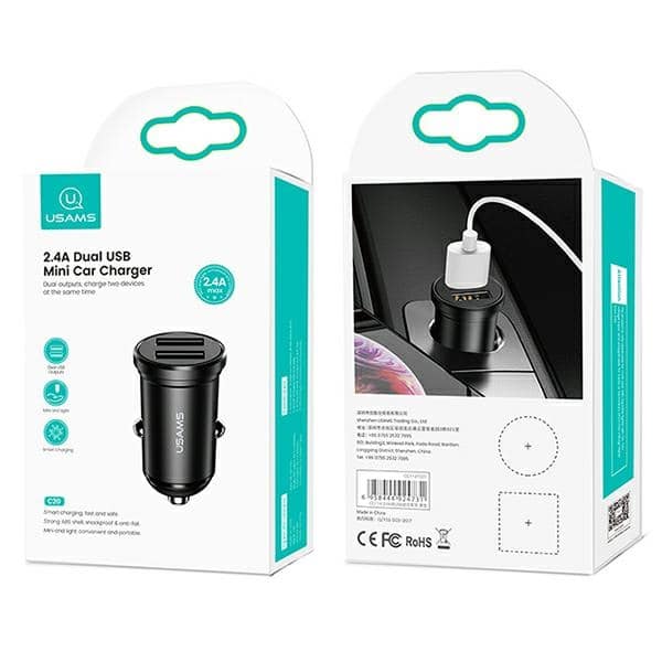Φορτιστής Αυτοκινήτου Usams 2xusb 2.4a Mini Μαύρος Cc114tc01 (us-Cc114) - Image 9