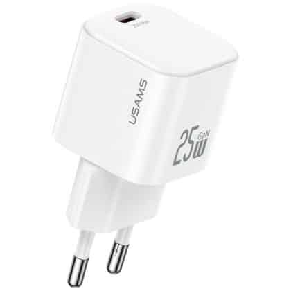 Φορτιστής Τοίχου Usams Jc Series Cc289 25w Gan Mini Γρήγορος Φορτιστής USB-C Λευκός