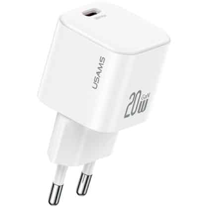 Φορτιστής Τοίχου Usams Jo Series Cc260 20w USB-C + Καλώδιο USB-C/usb-C 1μ Ασπρο