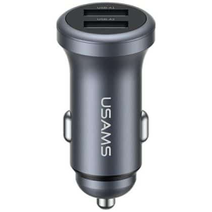 Φορτιστής Αυτοκινήτου Usams Cc320 Αλουμινίου 2.4a 2xusb-A Σε Απόχρωση Tarnish