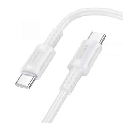 USB-C To USB-C Καλώδιο Borofone Bx111 Feliz, 60w, 3a, 1m, White