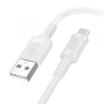USB-A To Microusb Καλώδιο Borofone Bx111 Feliz, 18w, 2a, 1m, White