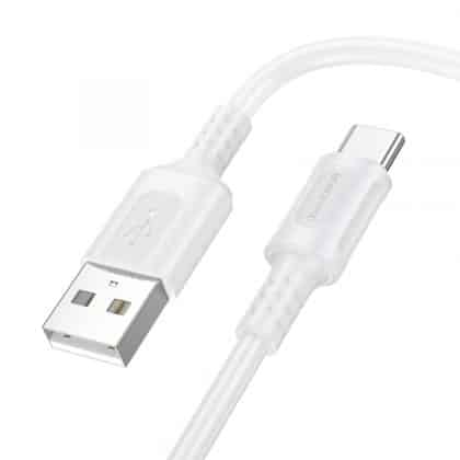 USB-A To USB-C Καλώδιο Borofone Bx111 Feliz, 20w, 3a, 1m, White