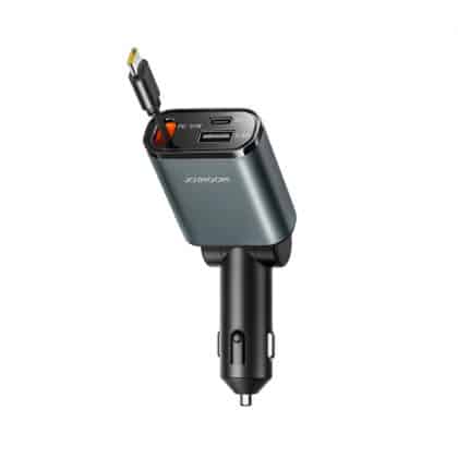 Car Charger Joyroom Jr-Ccl07, 30w, 3a, 1 X USB-A - 1 X USB-C, With USB-C Καλώδιο, Grey