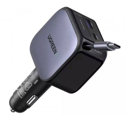 Car Charger Ugreen Ec603, 90w, 6.1a, 1 X USB-A - 1 X USB-C, With USB-C Καλώδιο, Grey