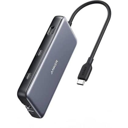 USB-C Hub Anker 555, 2 X USB-A 3.2 - 2 X USB-C - 1 X Hdmi - 1 X Rj45 - 1 X Sd - 1 X MicroSD, Grey A83830a2