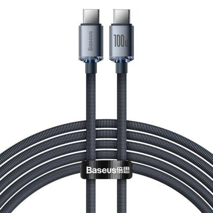 Baseus Crystal Shine Series USB cable for fast charging and data transfer USB Type C - USB Type C 100W 1.2m (Μαύρο) (CAJY000601)