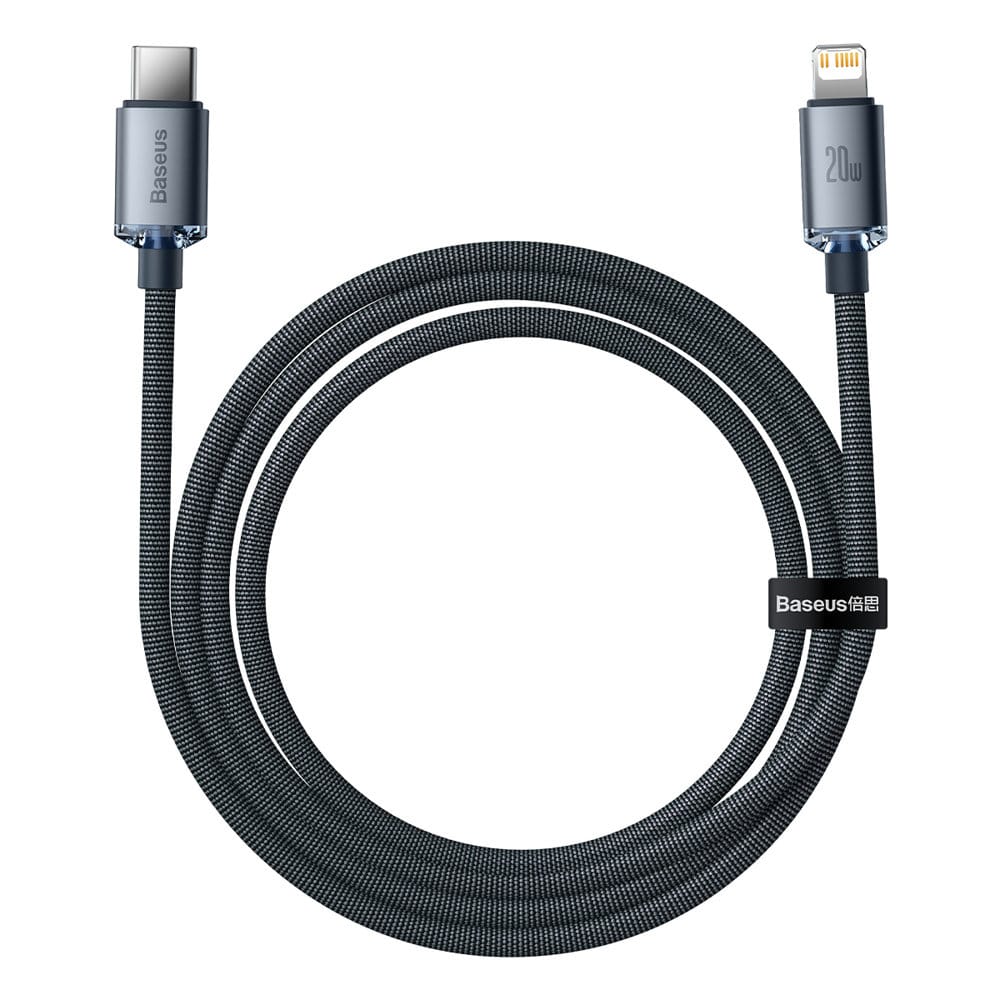 Baseus Crystal Shine Series cable USB cable for fast charging and data transfer USB Type C - Lightning 20W 2m black (CAJY000301) - Image 2