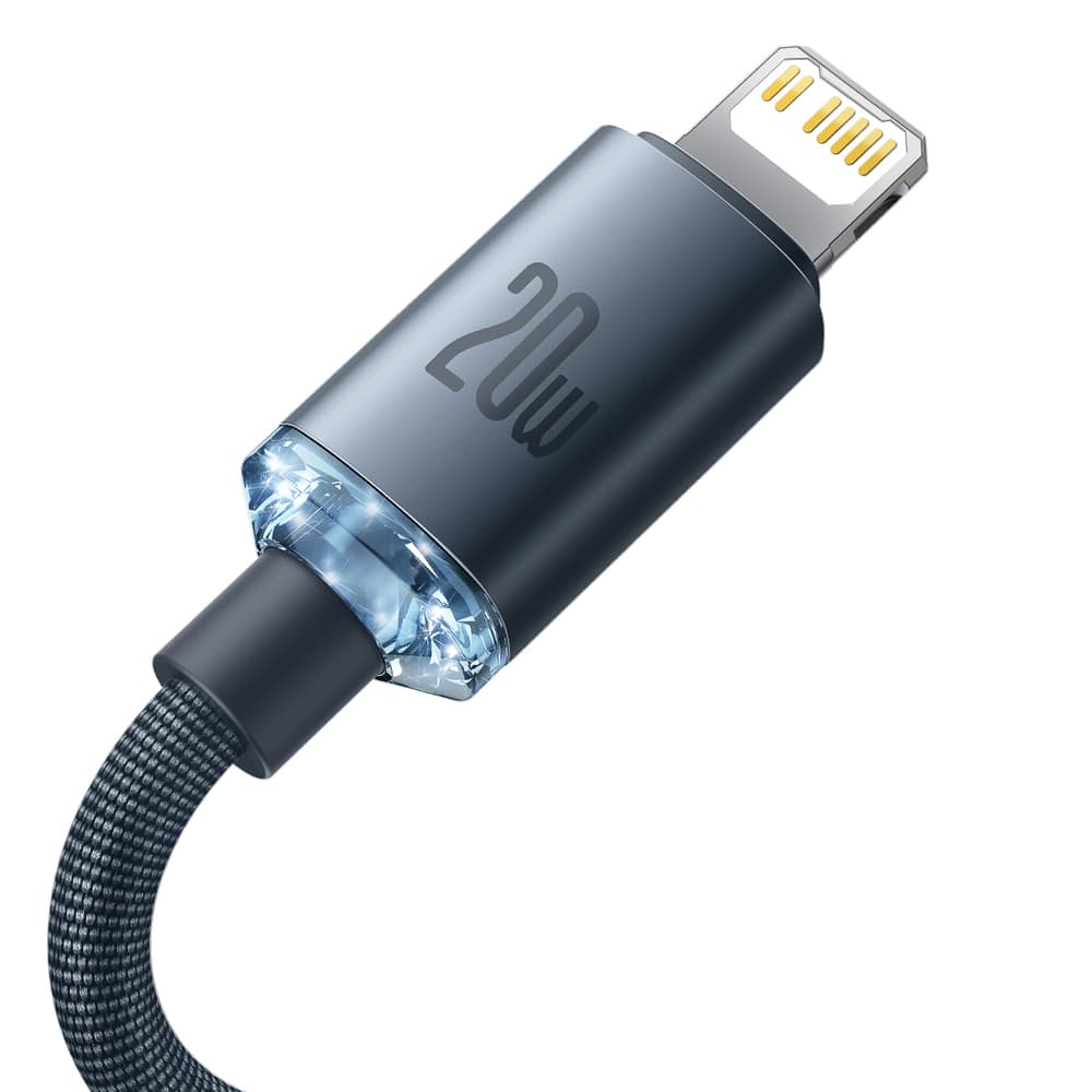 Baseus Crystal Shine Series cable USB cable for fast charging and data transfer USB Type C - Lightning 20W 2m black (CAJY000301) - Image 3