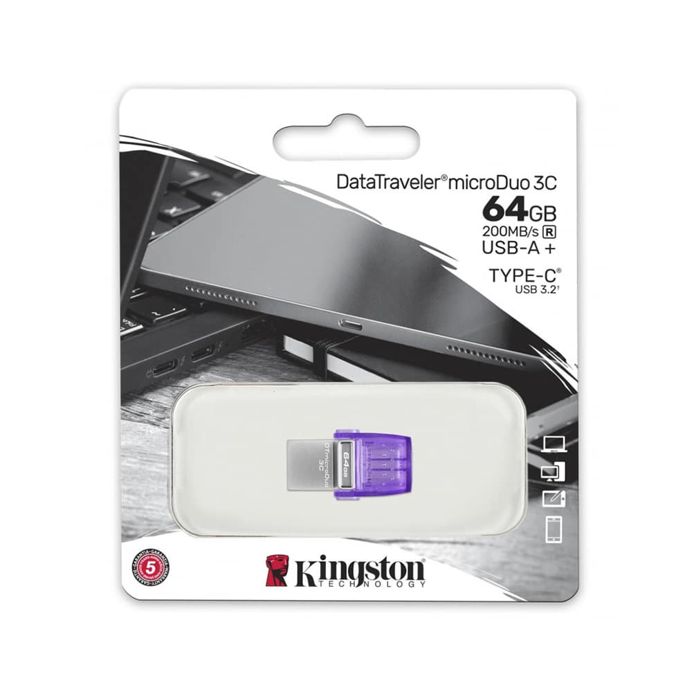 Μονάδα Flash USB-A 3.2 / USB-C Kingston microDuo 3C, 64Gb DTDUO3CG3/64GB - Image 3