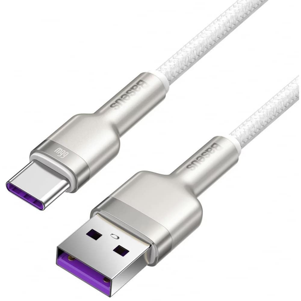USB-A To USB-C Καλώδιο Baseus Cafule Metal Series, 66w, 6a, 1m, White Cakf000102 - Image 5
