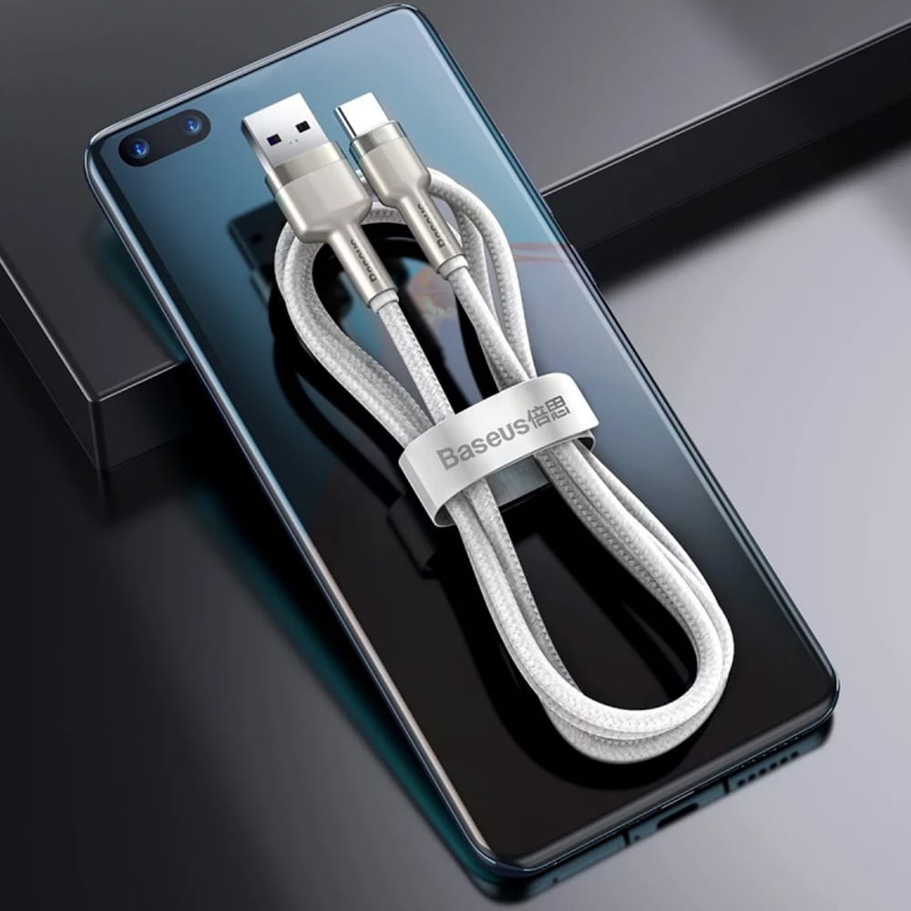 USB-A To USB-C Καλώδιο Baseus Cafule Metal Series, 66w, 6a, 1m, White Cakf000102 - Image 6