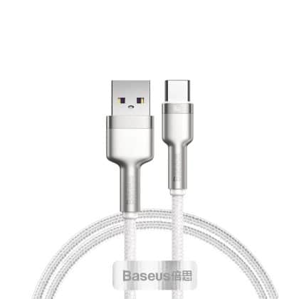 USB-A To USB-C Καλώδιο Baseus Cafule Metal Series, 66w, 6a, 1m, White Cakf000102