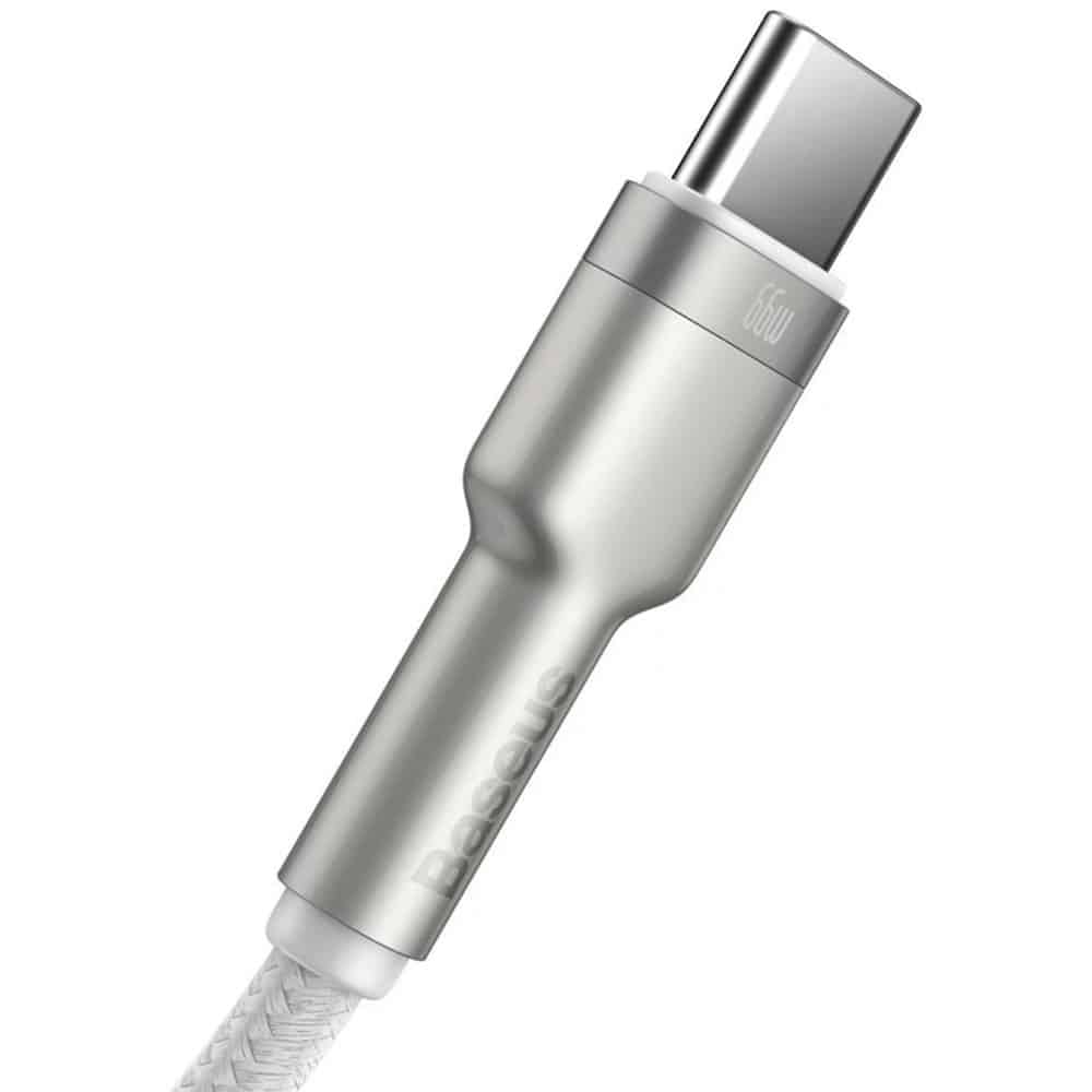 USB-A To USB-C Καλώδιο Baseus Cafule Metal Series, 66w, 6a, 1m, White Cakf000102 - Image 2