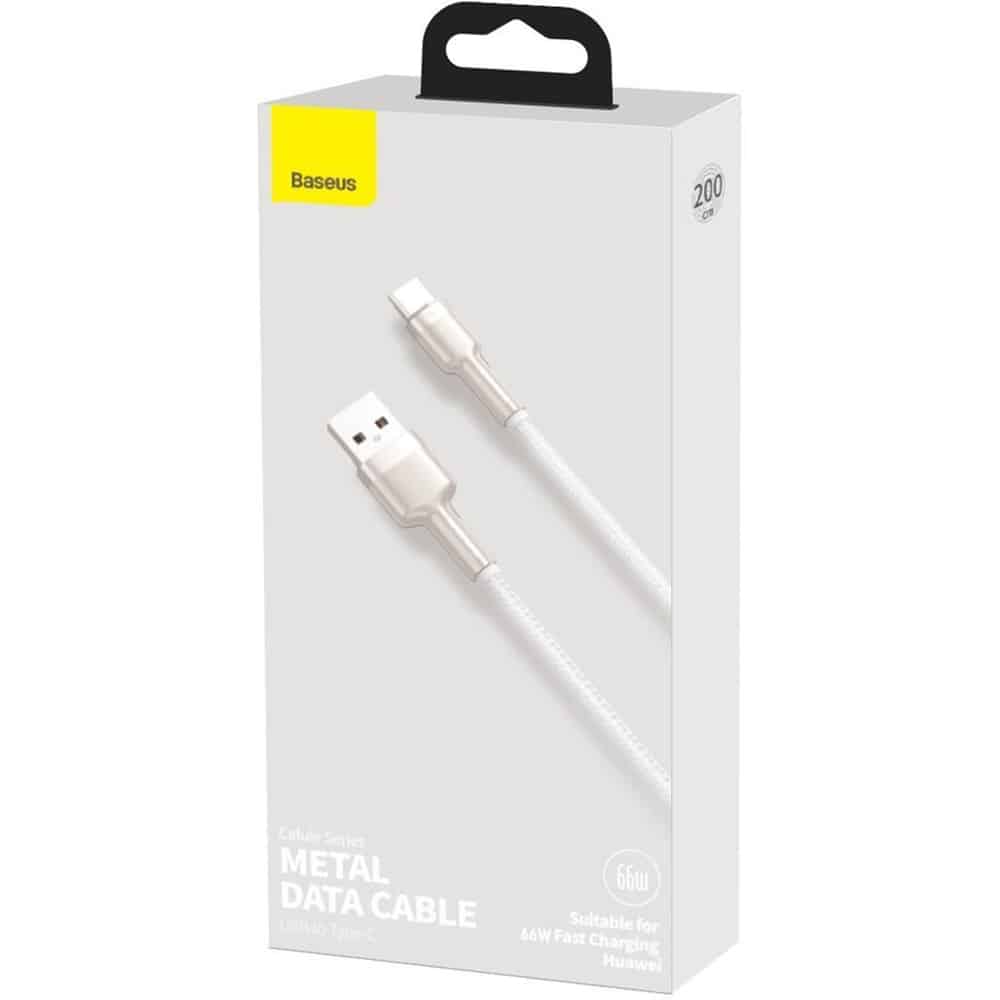 Baseus Cafule Series Metal Data USB - USB Typ C 66W cable 2m white (CAKF000202) - Image 6