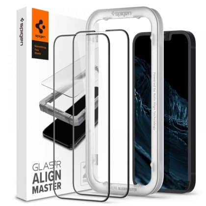 Spigen Alm Glass FC iPhone 13/13 Pro 2 τεμ. τζάμι ανθεκτικό με μαύρο πλαίσιο AGL03387