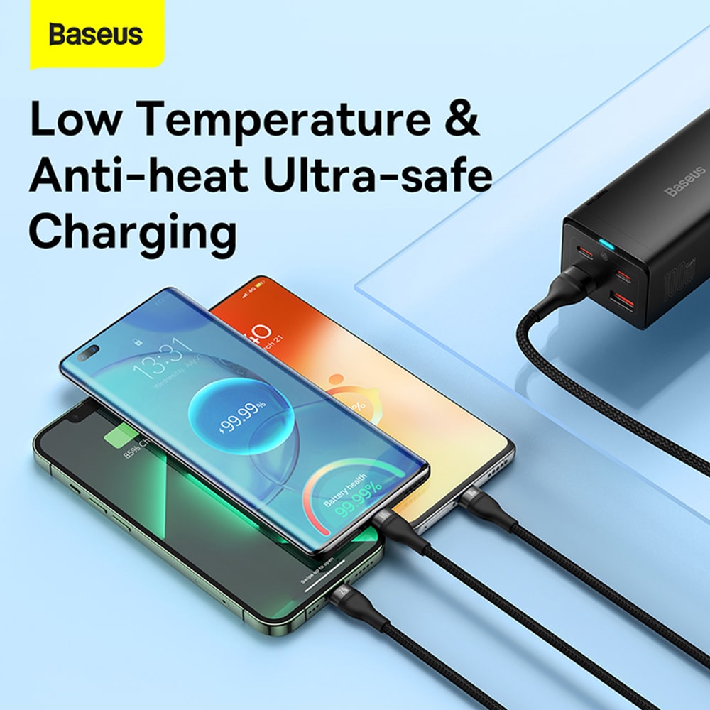 Baseus Flash Series Ⅱ 3in1 Fast Charging Καλώδιο USB-A to USB-C / Micro-USB / Lightning 66W 480Mbps 1.2m Black - Image 5