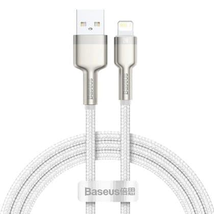 Baseus - Καλώδιο Δεδομένων Cafule Series Metal (caljk-A02) - USB Σε Lightning, 2.4a, 480mbps, 1m - Λευκό