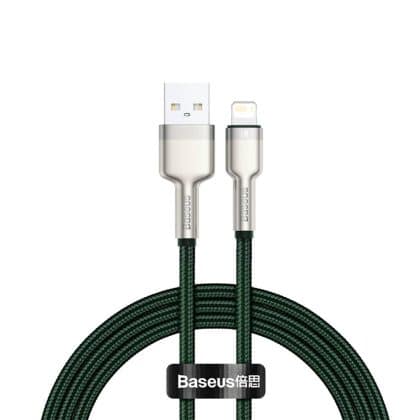 Baseus - Καλώδιο Δεδομένων Cafule Series Metal (caljk-A06) - USB Σε Lightning, 2.4a, 480mbps, 1m - Πράσινο