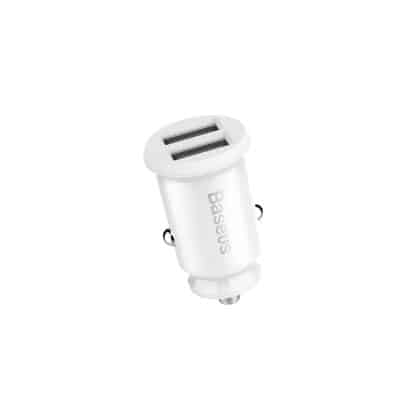 Baseus Grain Car Charger mini car charger 2x USB 3.1A white (CCALL-ML02)
