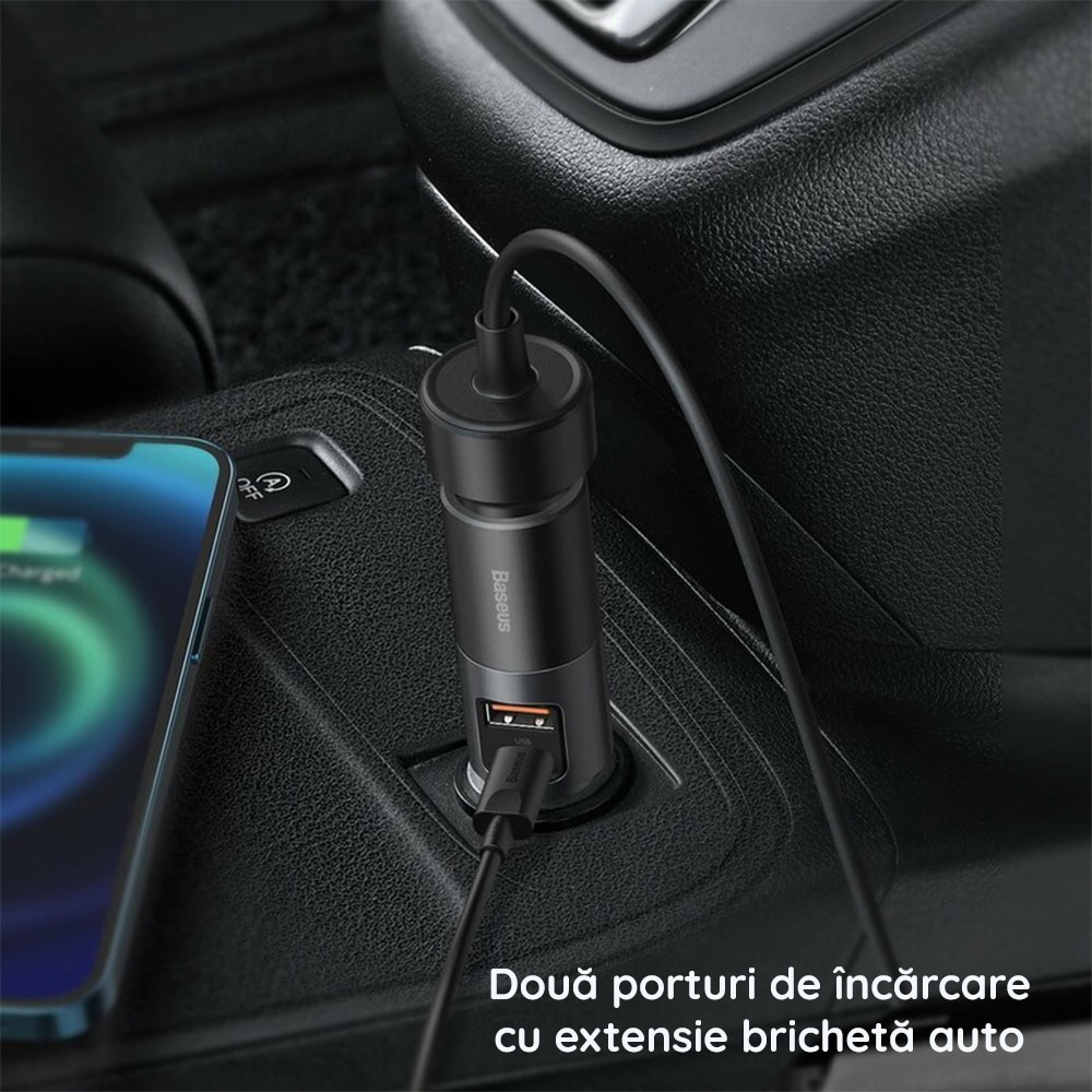 Baseus Share Together USB / USB Type C / cigarette lighter socket car charger 120W Quick Charge Power Delivery gray (CCBT-C0G) - Image 7
