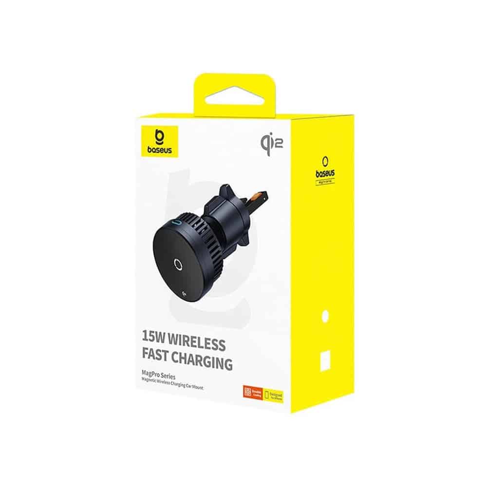 Baseus MagPro BS-CW04 αυτοκινητική βάση με ασύρματο φορτιστή Qi2.0 15W για αεραγωγό - μαύρο - Image 7