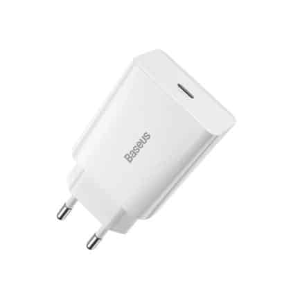 Wall Charger Baseus Speed Mini, 20w, 3a, 1 X USB-C, White Ccfs-Sn02