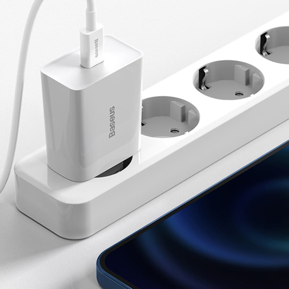 Wall Charger Baseus Speed Mini, 20w, 3a, 1 X USB-C, White Ccfs-Sn02 - Image 6