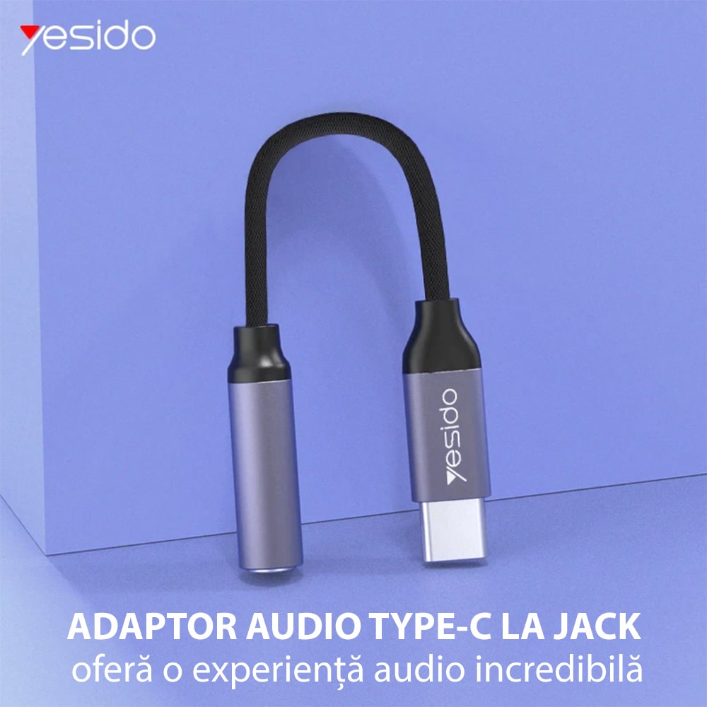 Yesido - Αντάπτορας Ήχου (yau19) - Type-C Σε Jack 3.5mm - Μαύρος - Image 2