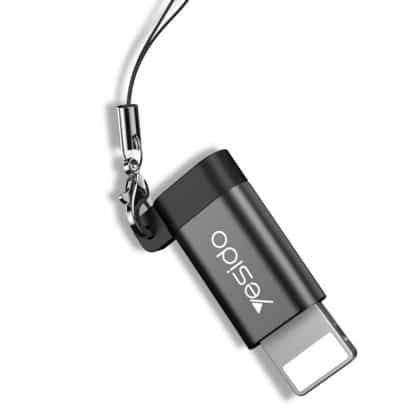 Yesido - Otg Adapter (gs05) - Lightning To Micro Usb, Plug & Play, 480mbps - Black