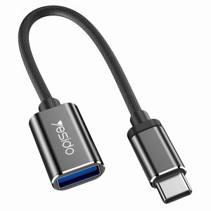 Yesido - Otg Καλώδιο Adapter (gs01) - Type-C To Usb 2.0, Plug & Play - Black