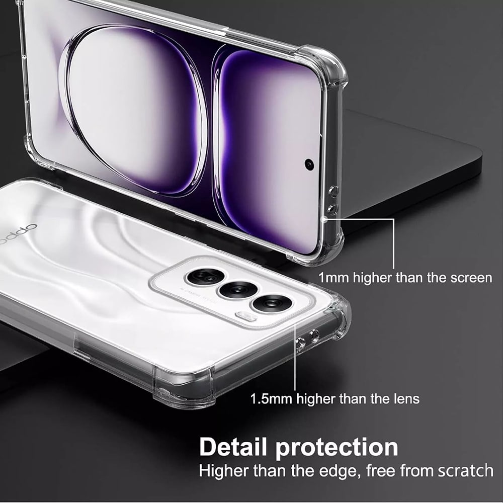Techsuit Shockproof Clear Silicone - θήκη για Oppo Reno12 Pro - Διάφανο - Image 2