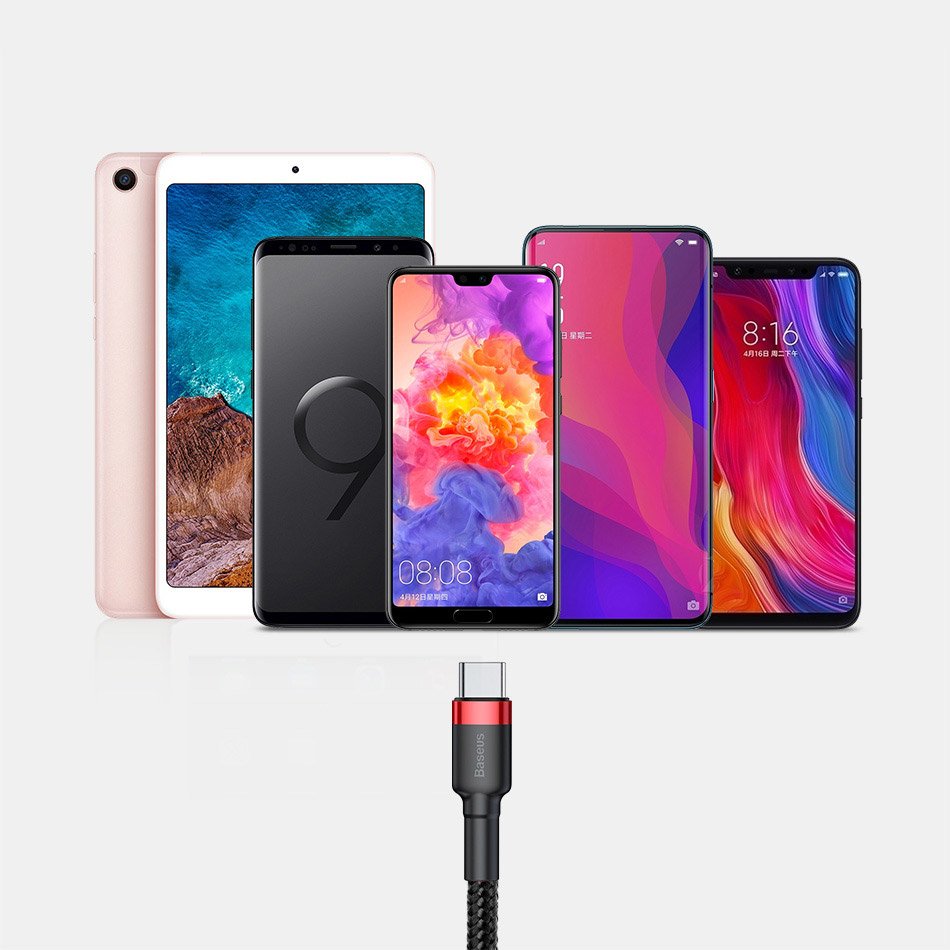 Baseus Cafule USB Type-C Καλώδιο 3m (Γκρί/Μαύρο) - Image 7