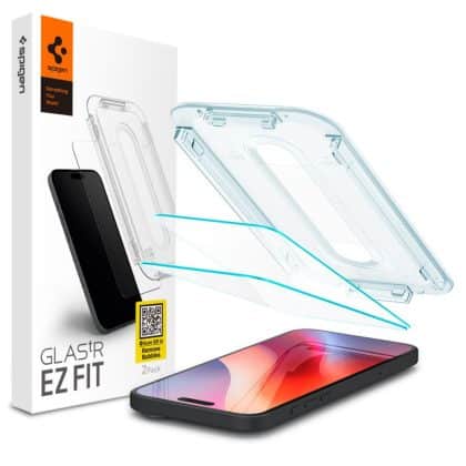 Spigen Glas.TR iPhone 16 Pro 6.3" "EZ FIT" 2 τεμ. διαφανές γυαλί προστασίας AGL07928