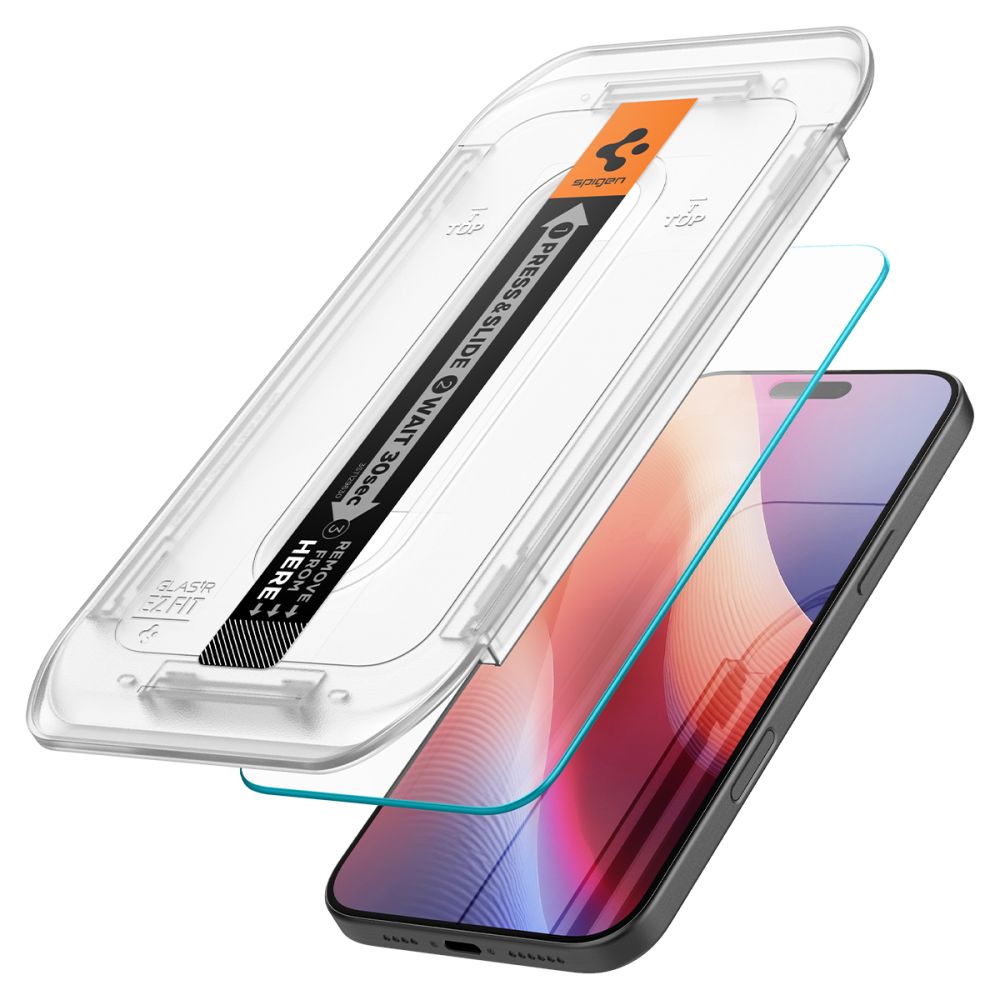 Spigen Glas.TR iPhone 16 Pro 6.3" "EZ FIT" 2 τεμ. διαφανές γυαλί προστασίας AGL07928 - Image 3