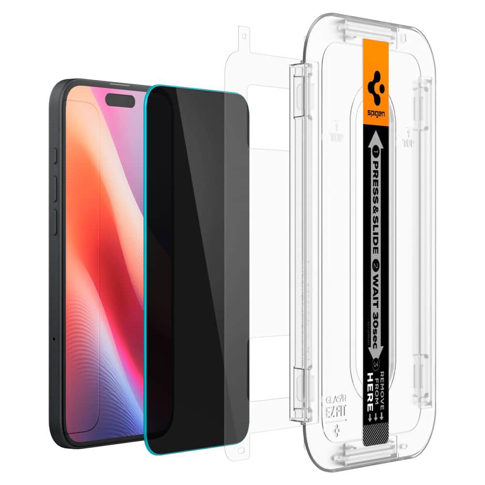 Spigen Glas.TR iPhone 15 6.1" "EZ FIT" 2 τεμ. ιδιωτικότητα προστατευτικό γυαλί AGL06905 - Image 2