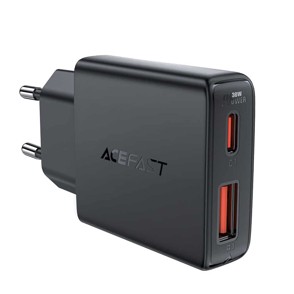Acefast - Wall Charger (a69) - Type-C, Usb, Pd30w, Gan Technology, Quick Charge Compatibility - Black - Image 2