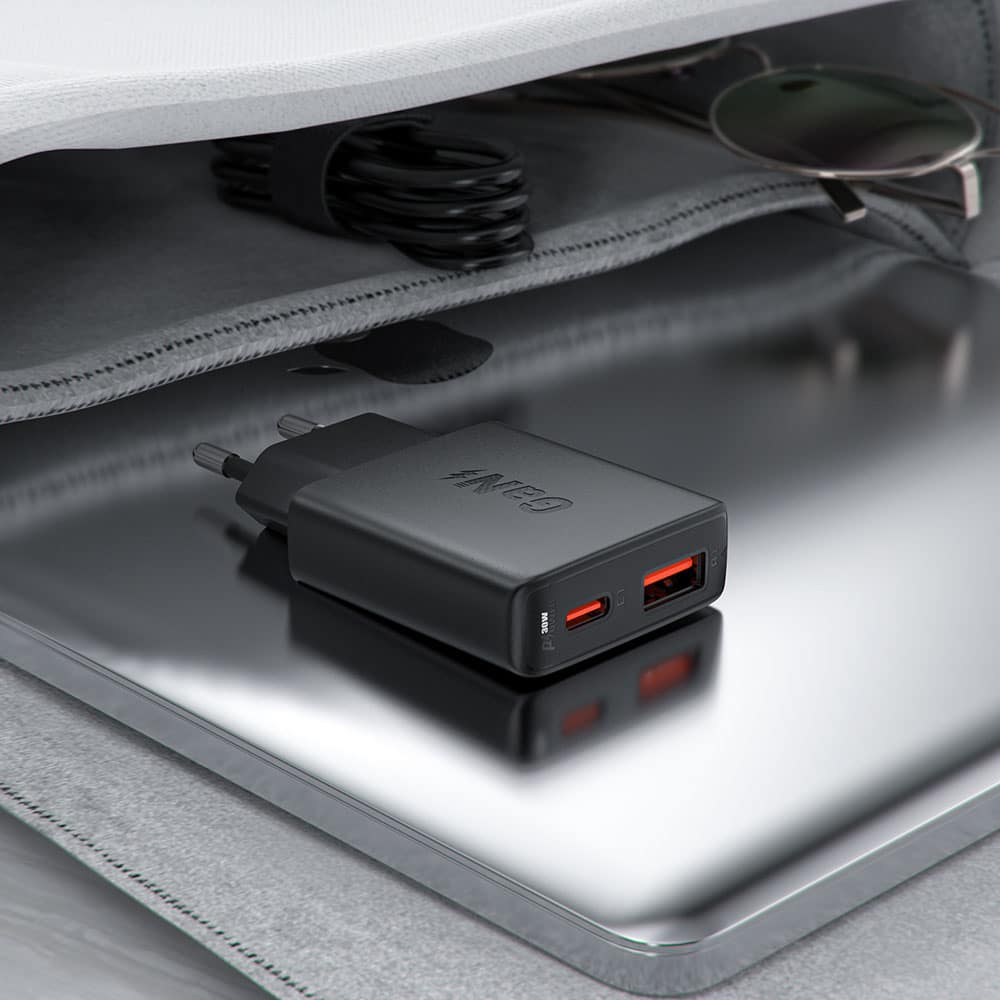 Acefast - Wall Charger (a69) - Type-C, Usb, Pd30w, Gan Technology, Quick Charge Compatibility - Black - Image 5