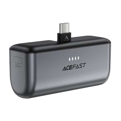 Acefast - Power Bank (m9-5000) - 2x Type-C, Pd20w, 5000mah, Led Indicator, Folding Plug, With Type-C Καλώδιο, 0.3m - Black