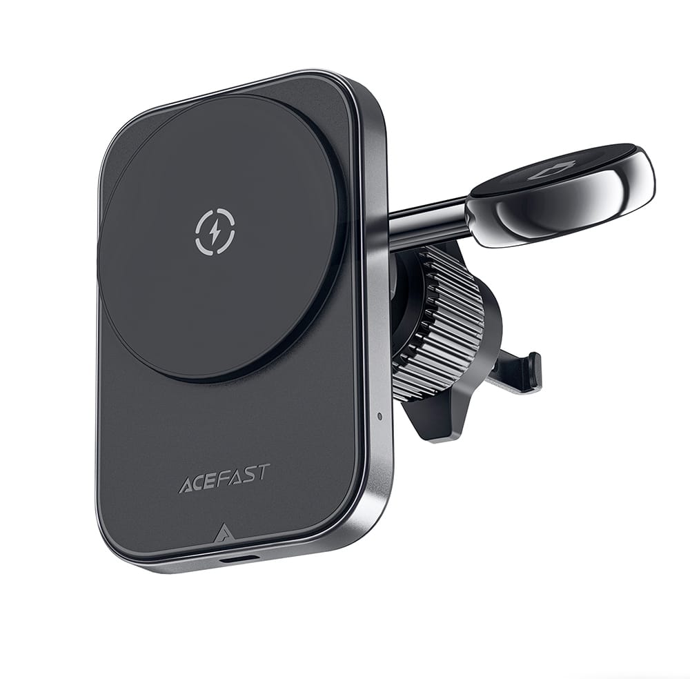Acefast - Car Holder With Wireless Charging (d18) - For iPhone, 2in1 Wireless Fast Charging, For Air Vant, Lock Clip - Black - Image 4
