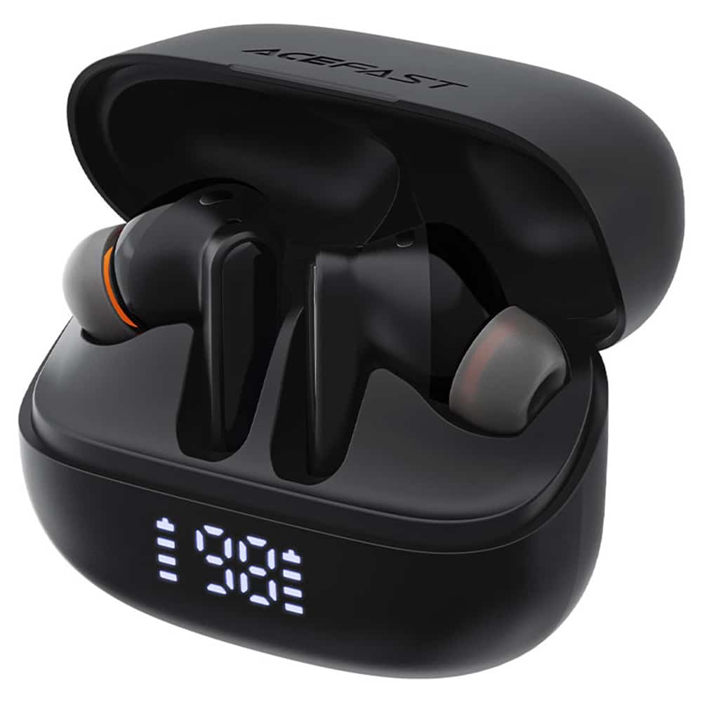 Acefast - Wireless Earbuds (w1) - Type-C, Tws, Bluetooth 5.4, Call Noise Reduction, Ipx4, Led Digital Display - Black - Image 2
