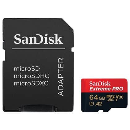 Sandisk - Κάρτα Μνήμης Extreme Pro (sdsqxcu-064g-Gn6ma) Με Αντάπτορα, MicroSDXC, 64gb, Class 10, Ταχύτητα Ανάγνωσης 200mb/s, U3, V30 - Κόκκινη