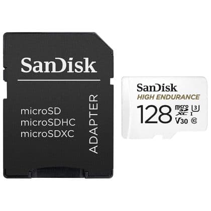 Sandisk - Κάρτα Μνήμης High Endurance (sdsqqnr-128g-Gn6ia) - Με Αντάπτορα, MicroSDXC, 128gb, Class 10, Ταχύτητα Ανάγνωσης 100mb/s - Λευκή