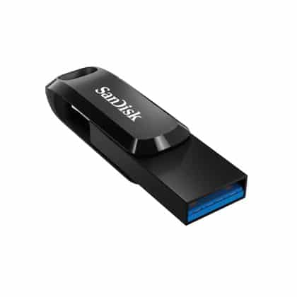 SanDisk μαύρο USB 3.2 flash drive 128GB με θύρες USB-A και USB-C