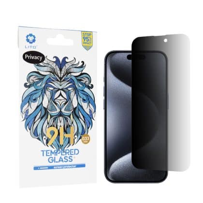 Lito Προστασία Οθόνης για iPhone 15 Pro - 2.5D Classic Glass - Privacy