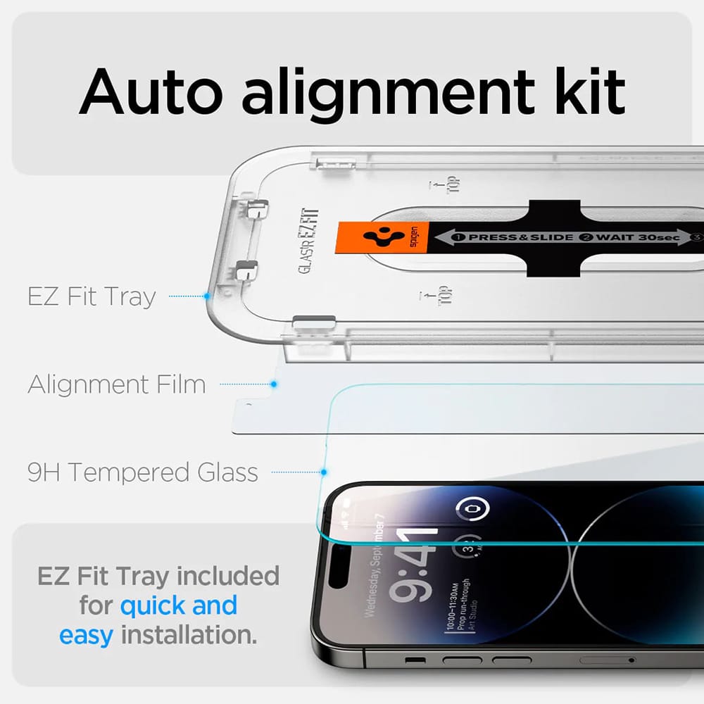 Spigen Glas.TR iPhone 14 Pro 2 τεμάχια "EZ FIT" AGL05214 προστασία οθόνης από γυαλί - Image 7