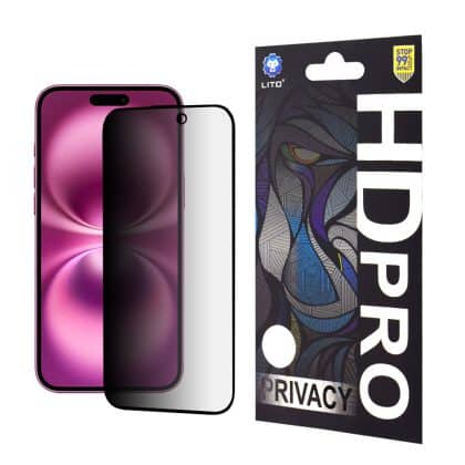 Lito Προστασία Οθόνης για iPhone 16 Plus - HD Pro Privacy - Μαύρο