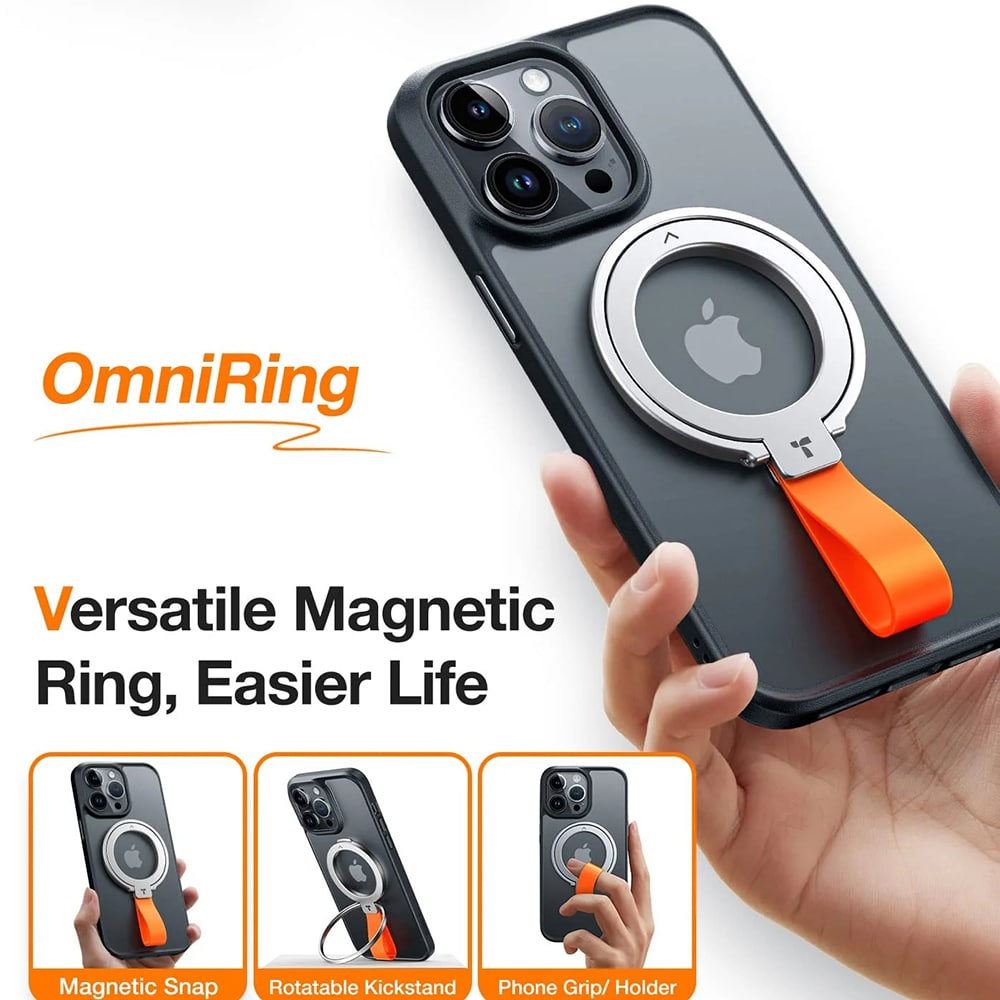 Torras - Ostand Magnetic Ring - 360° Rotatable Stand, Phone Holder/grip, Easy Attach - Silver - Image 4